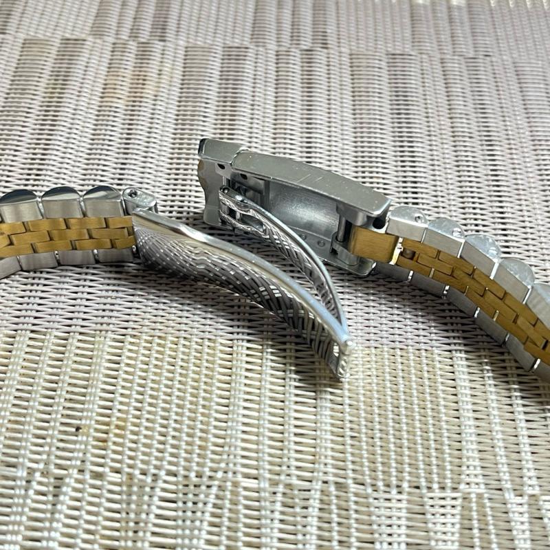 蠔式恆動日誌型不鏽鋼搭配實心精鋼錶帶  21mm 不鏽鋼錶帶半金五株帶 壓合扣 實心錶帶 21MM-細節圖6