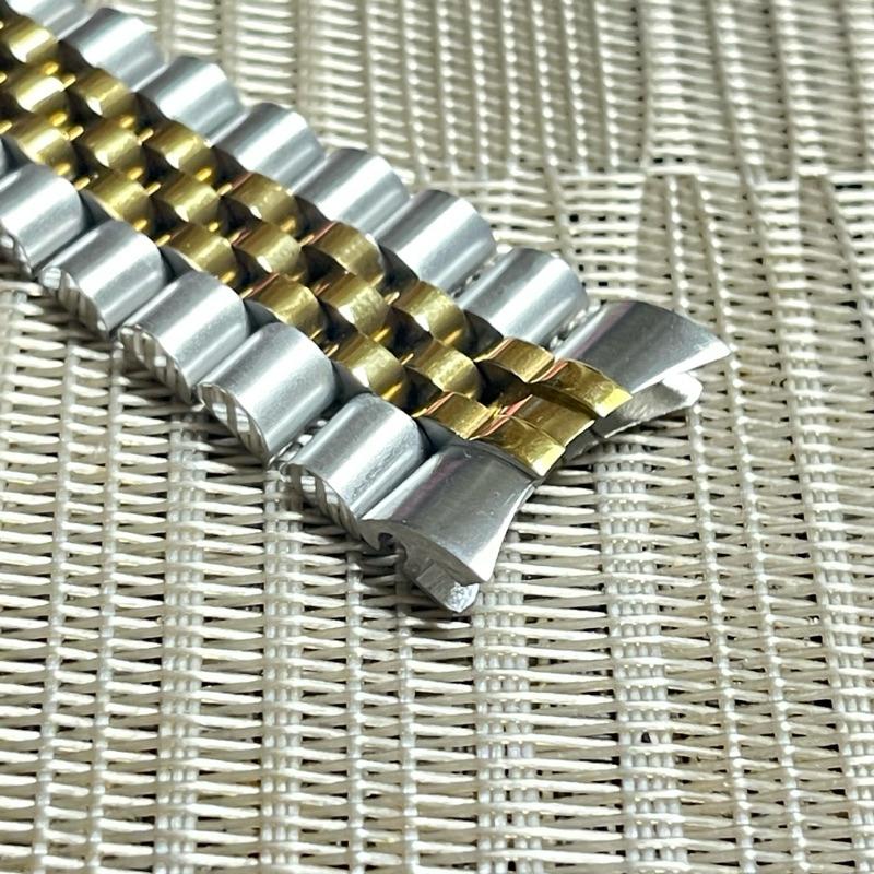 蠔式恆動日誌型不鏽鋼搭配實心精鋼錶帶  21mm 不鏽鋼錶帶半金五株帶 壓合扣 實心錶帶 21MM-細節圖7