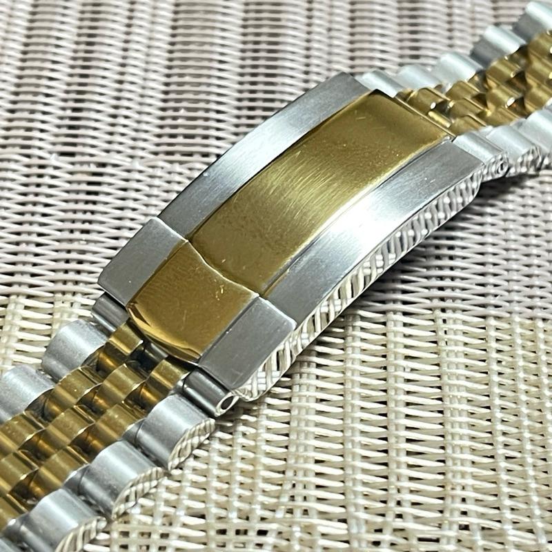 蠔式恆動日誌型不鏽鋼搭配實心精鋼錶帶  21mm 不鏽鋼錶帶半金五株帶 壓合扣 實心錶帶 21MM-細節圖8