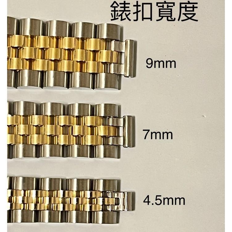 蠔式半金替用帶 18K包金帶 中金錶帶 蠔式半金帶 間金帶 蠔式不鏽鋼五株帶 16233-16013-1601替用帶-細節圖7