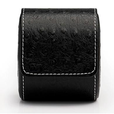 手工頭層牛皮 單支旅行真皮錶盒 真皮駝鳥紋手錶收納包 腕錶收藏旅行包 頭層皮 特價促銷-細節圖2