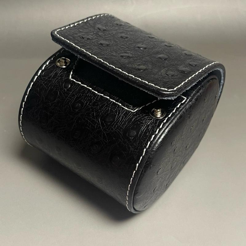 手工頭層牛皮 單支旅行真皮錶盒 真皮駝鳥紋手錶收納包 腕錶收藏旅行包 頭層皮 特價促銷-細節圖3