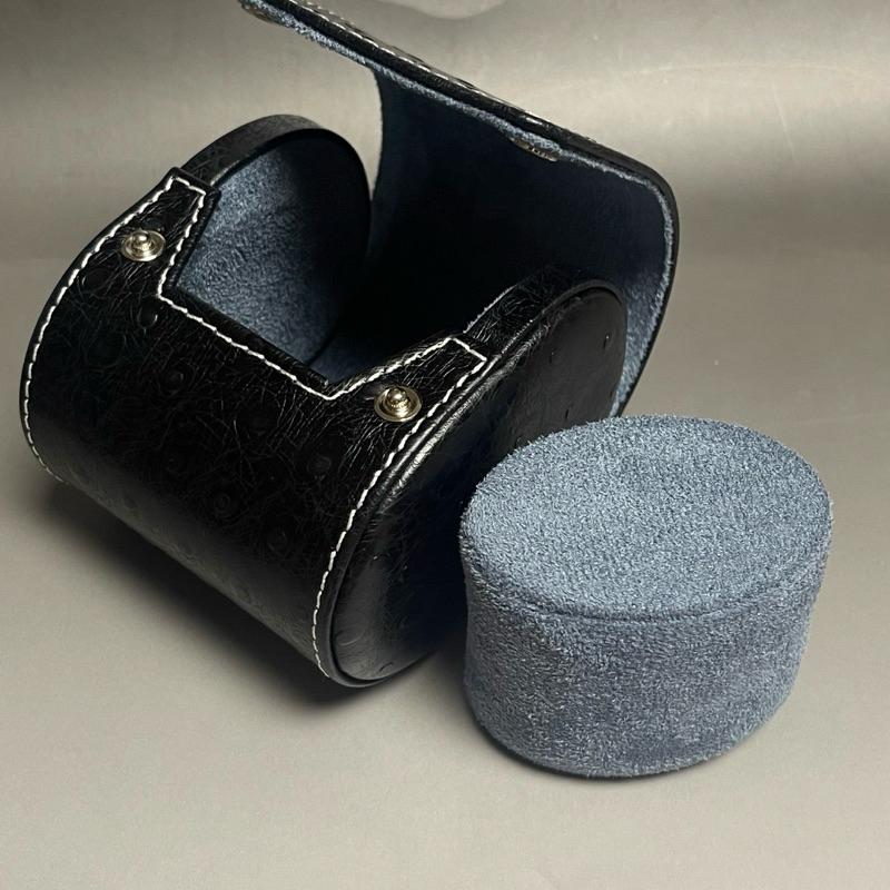 手工頭層牛皮 單支旅行真皮錶盒 真皮駝鳥紋手錶收納包 腕錶收藏旅行包 頭層皮 特價促銷-細節圖7