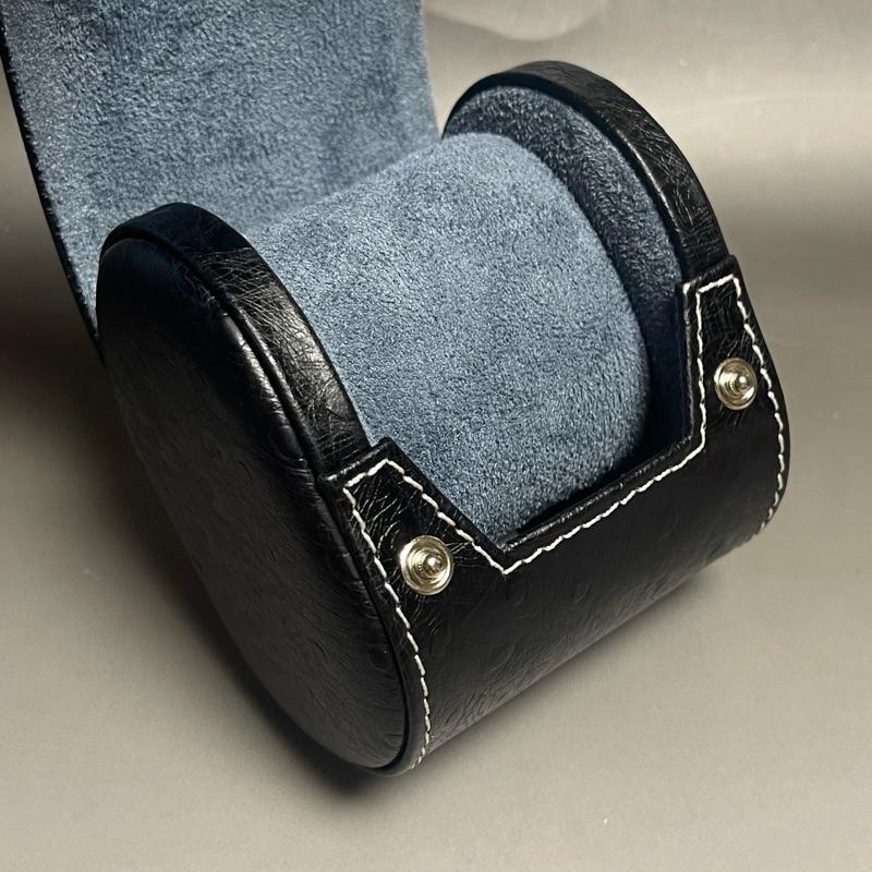 手工頭層牛皮 單支旅行真皮錶盒 真皮駝鳥紋手錶收納包 腕錶收藏旅行包 頭層皮 特價促銷-細節圖8