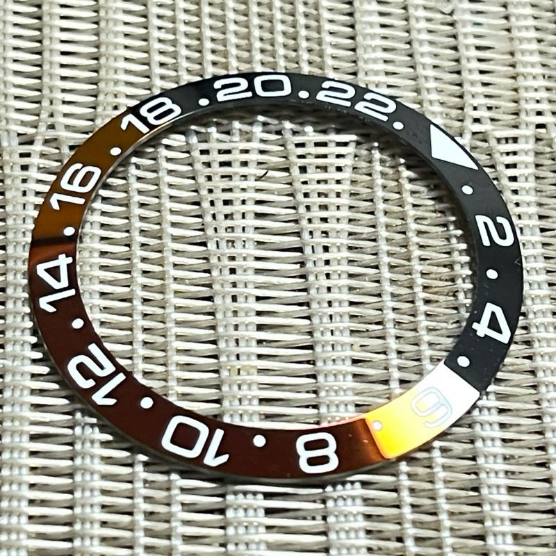 GMT 可樂圈  外徑 38mm  勞水鬼GMT代用外圈 紅藍 紅黑手錶陶瓷圈 陶瓷材質 紅色部份電鍍處理-細節圖3