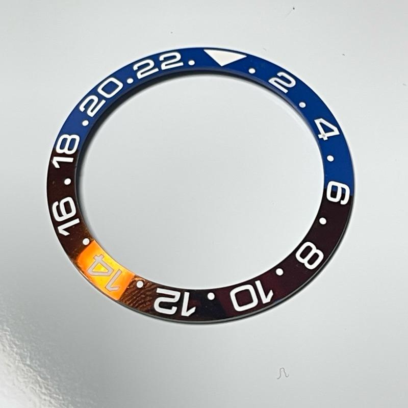 GMT 可樂圈  外徑 38mm  勞水鬼GMT代用外圈 紅藍 紅黑手錶陶瓷圈 陶瓷材質 紅色部份電鍍處理-細節圖5