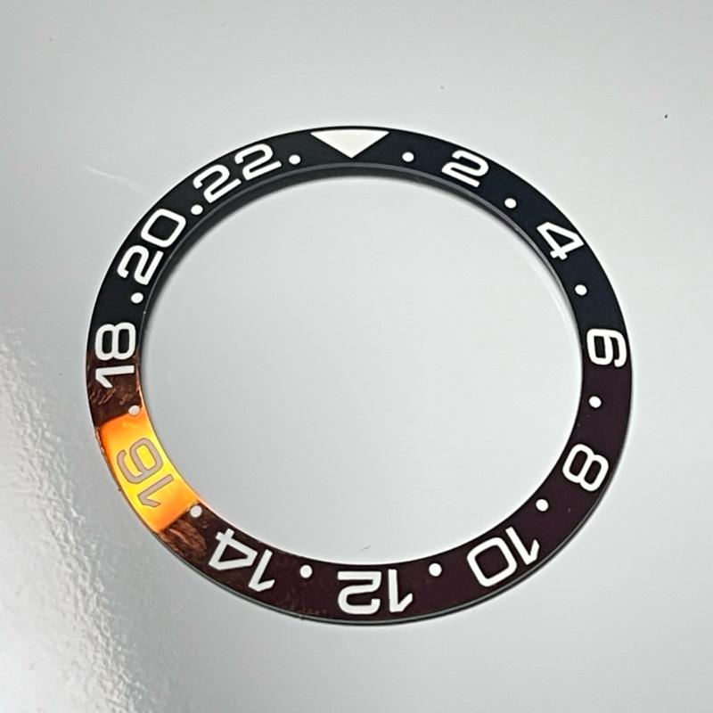GMT 可樂圈  外徑 38mm  勞水鬼GMT代用外圈 紅藍 紅黑手錶陶瓷圈 陶瓷材質 紅色部份電鍍處理-細節圖6