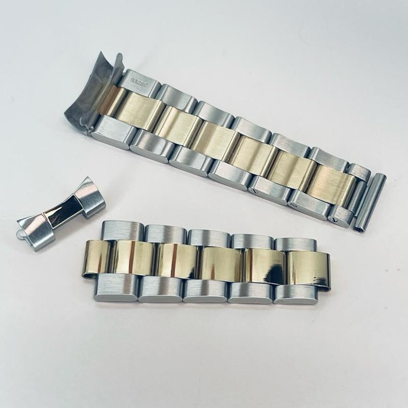 蠔式半金板帶 替用帶 14K包金板帶 半金三板帶 中金帶蠔式半金帶 間金帶 蠔式錶帶 20MM、17MM、13MM替用帶-細節圖4