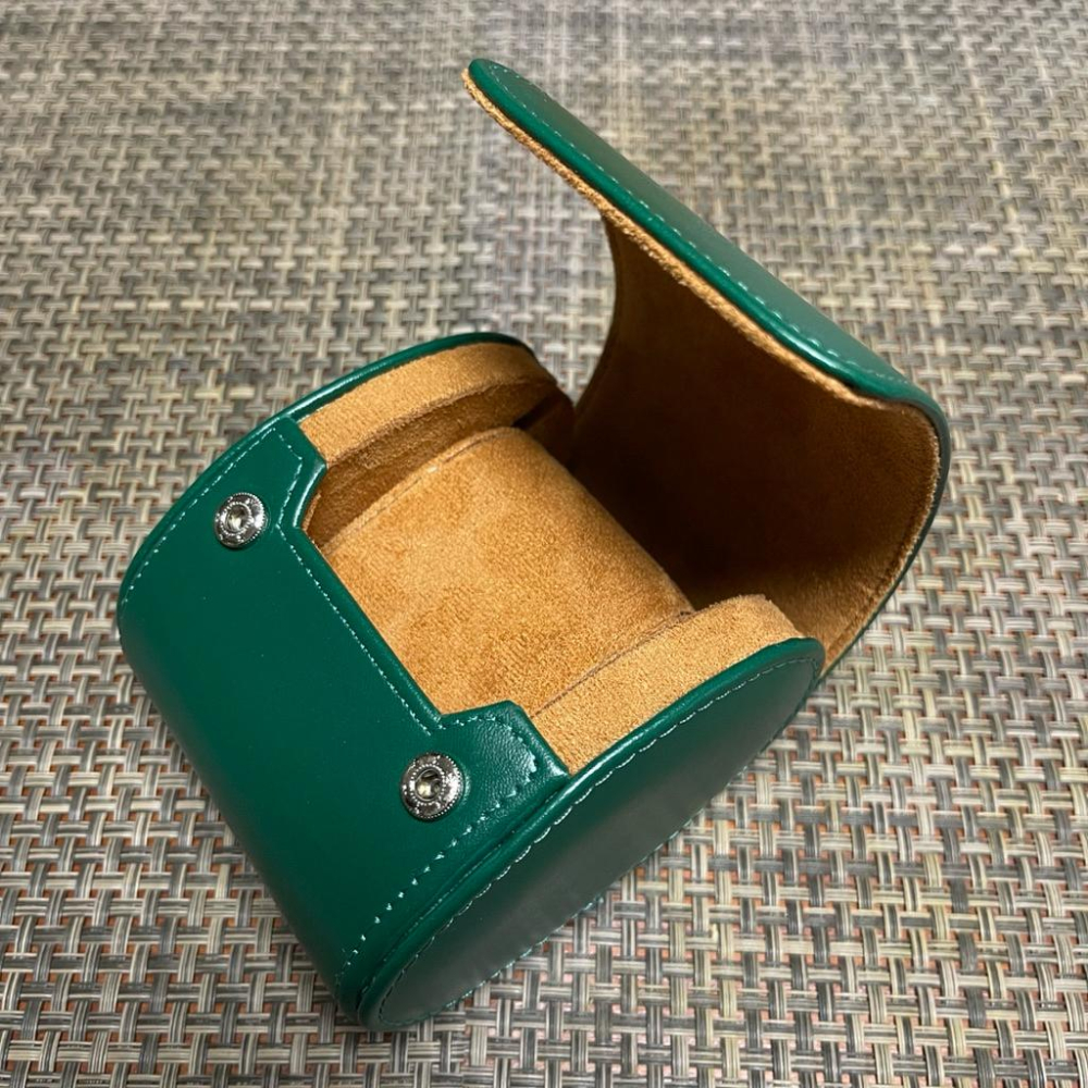 旅行皮革錶盒 腕錶收藏旅行包 便攜手錶盒 手錶收納 手錶收藏盒 外出攜帶盒 防塵防摔 錶盒 出差旅行隨身錶盒 綠色單支-細節圖2