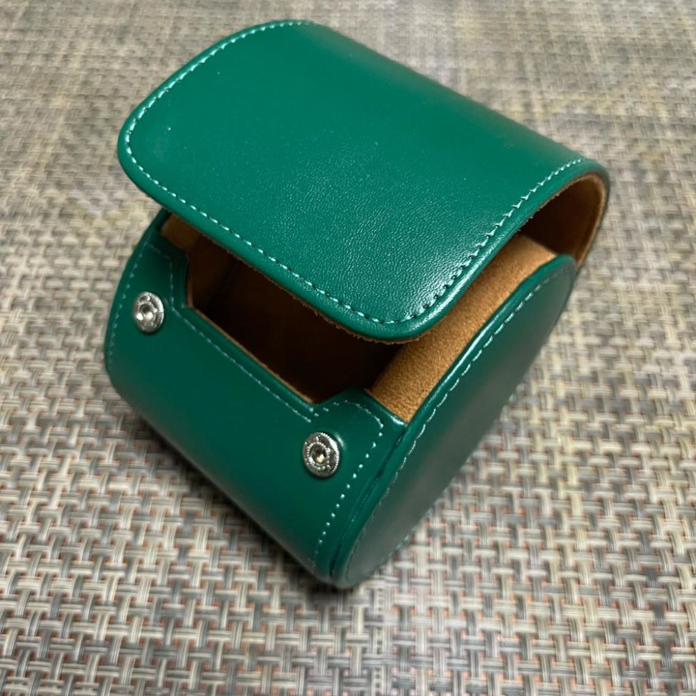 旅行皮革錶盒 腕錶收藏旅行包 便攜手錶盒 手錶收納 手錶收藏盒 外出攜帶盒 防塵防摔 錶盒 出差旅行隨身錶盒 綠色單支-細節圖3