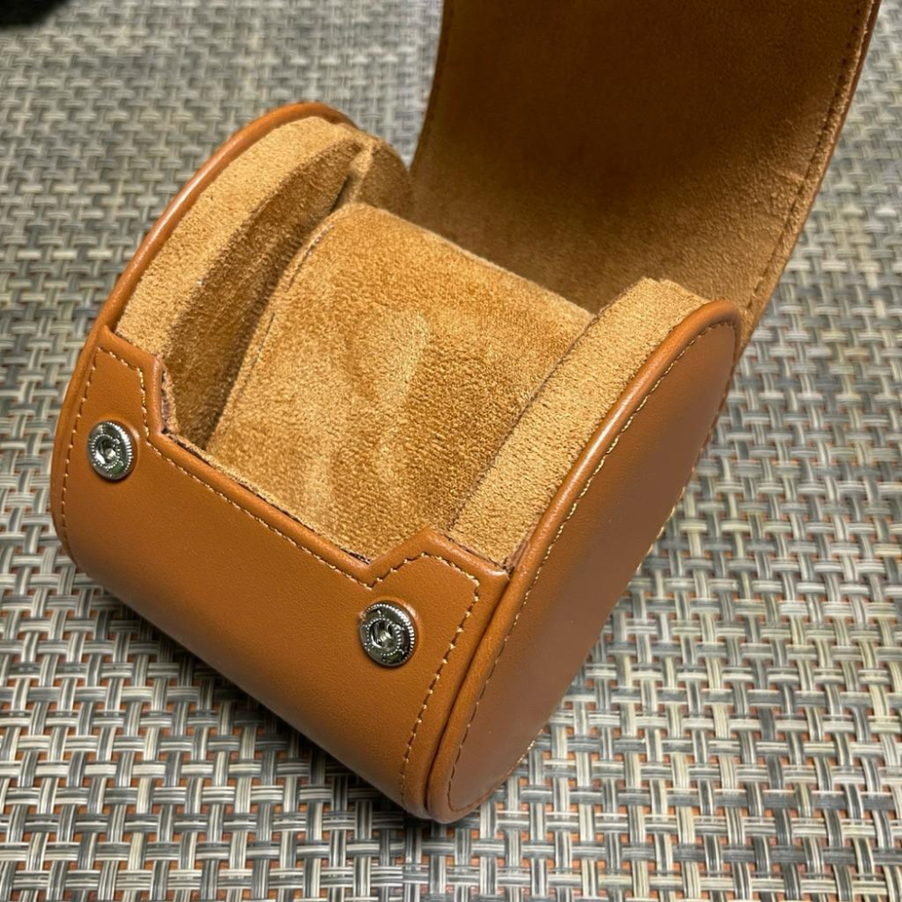 旅行皮革錶盒 腕錶收藏旅行包 便攜手錶盒 手錶收納 手錶收藏盒 外出攜帶盒 防塵防摔 錶盒 出差旅行隨身錶盒 棕色單支-細節圖2