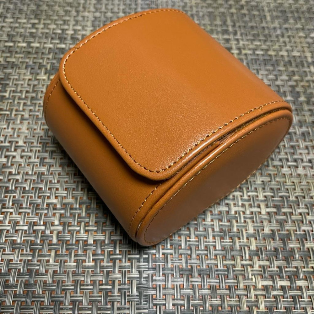 旅行皮革錶盒 腕錶收藏旅行包 便攜手錶盒 手錶收納 手錶收藏盒 外出攜帶盒 防塵防摔 錶盒 出差旅行隨身錶盒 棕色單支-細節圖3