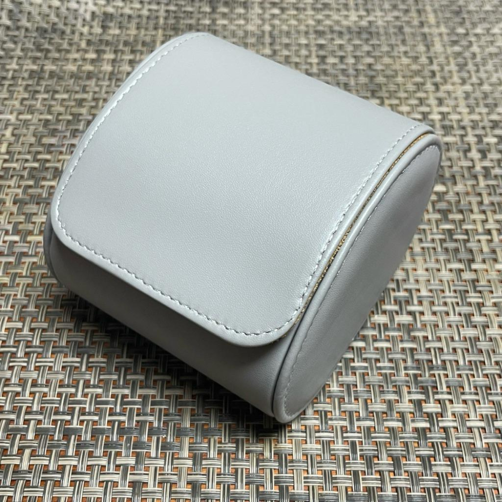 灰色皮革錶盒 腕錶收藏旅行包 插式固定錶盒 手錶收納 手錶收藏盒 外出攜帶盒 防塵防摔  錶盒 出差旅行隨身錶盒 單支-細節圖2