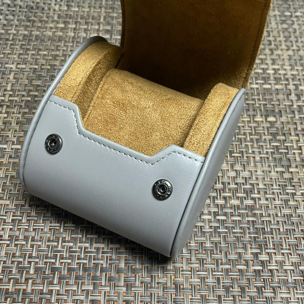 灰色皮革錶盒 腕錶收藏旅行包 插式固定錶盒 手錶收納 手錶收藏盒 外出攜帶盒 防塵防摔  錶盒 出差旅行隨身錶盒 單支-細節圖4