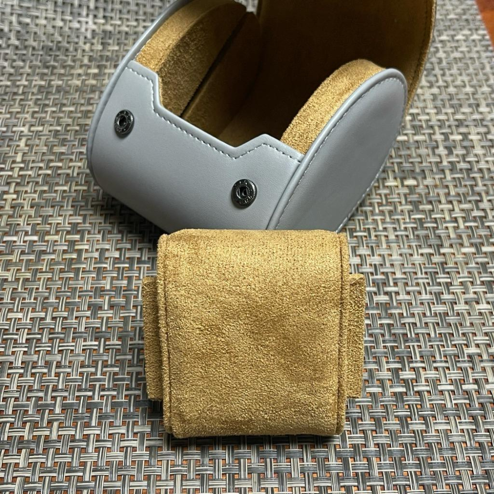 灰色皮革錶盒 腕錶收藏旅行包 插式固定錶盒 手錶收納 手錶收藏盒 外出攜帶盒 防塵防摔  錶盒 出差旅行隨身錶盒 單支-細節圖6