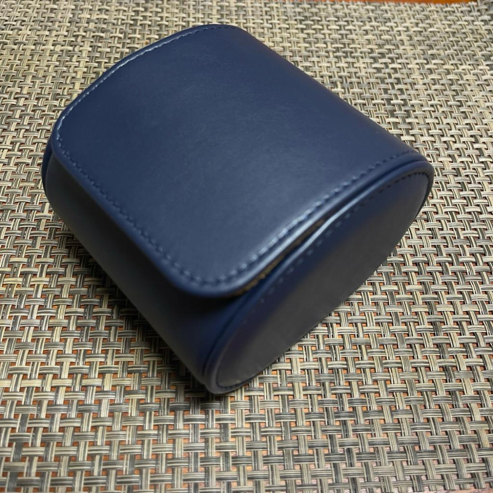 深藍色皮革錶盒 腕錶收藏旅行包 插式固定錶盒 手錶收納 手錶收藏盒 外出攜帶盒 防塵防摔  錶盒 出差旅行隨身錶盒 單支-細節圖2