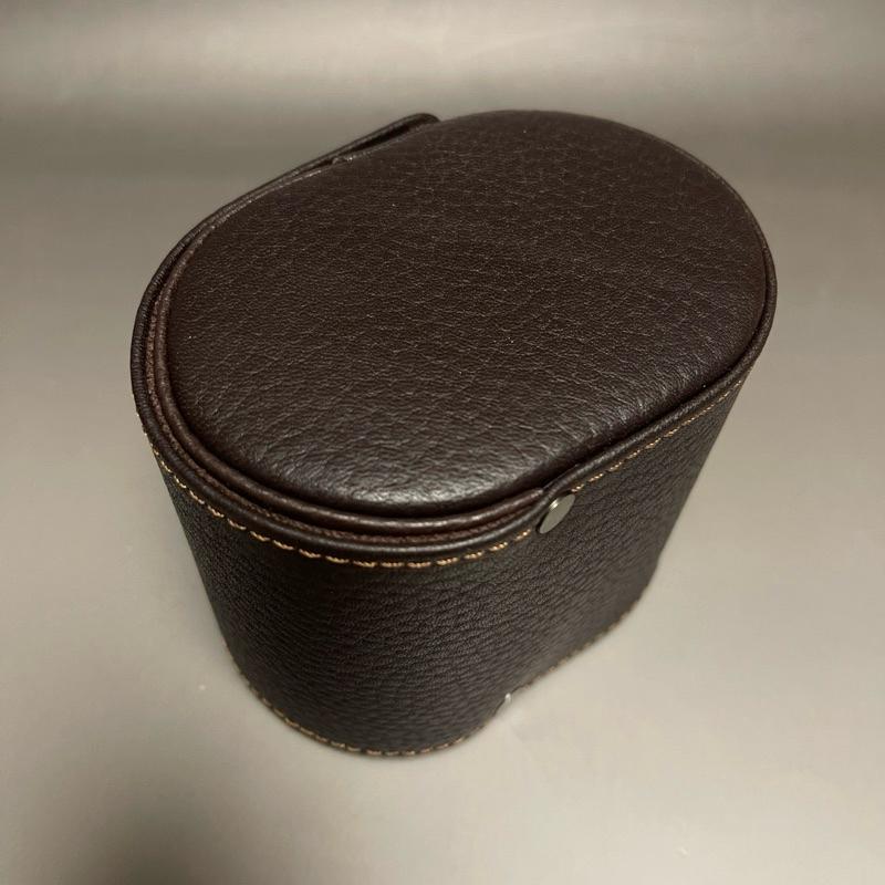 手工頭層牛皮製作 單支旅行真皮荔技紋錶盒 頭層皮手錶收納包 腕錶收藏旅行包 頭層皮 牛皮 咖啡色錶盒-細節圖2