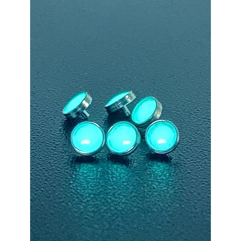 勞力士替用外圈夜明珠 0.4mm 固定孔使用 綠水鬼夜光珠 水鬼陶瓷圈外框升級藍寶石夜光珠 細孔藍綠光 腳位0.4MM-細節圖4