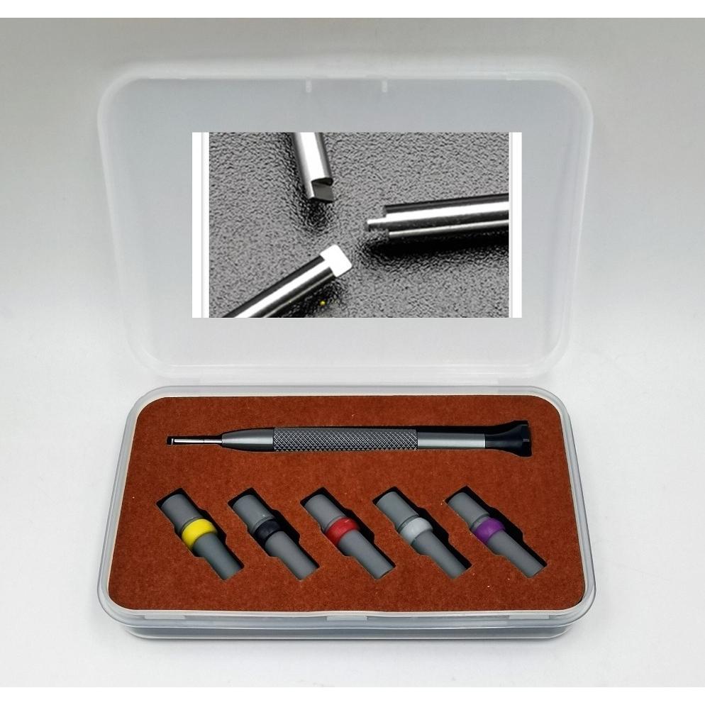 新款黑粗柄彩頭T型防滑螺絲起子套裝組 六尺寸鏍絲力肉可替換 勞力士錶帶鏍絲工具  拆錶節 錶帶調整 帝舵 拆錶節工具-細節圖3