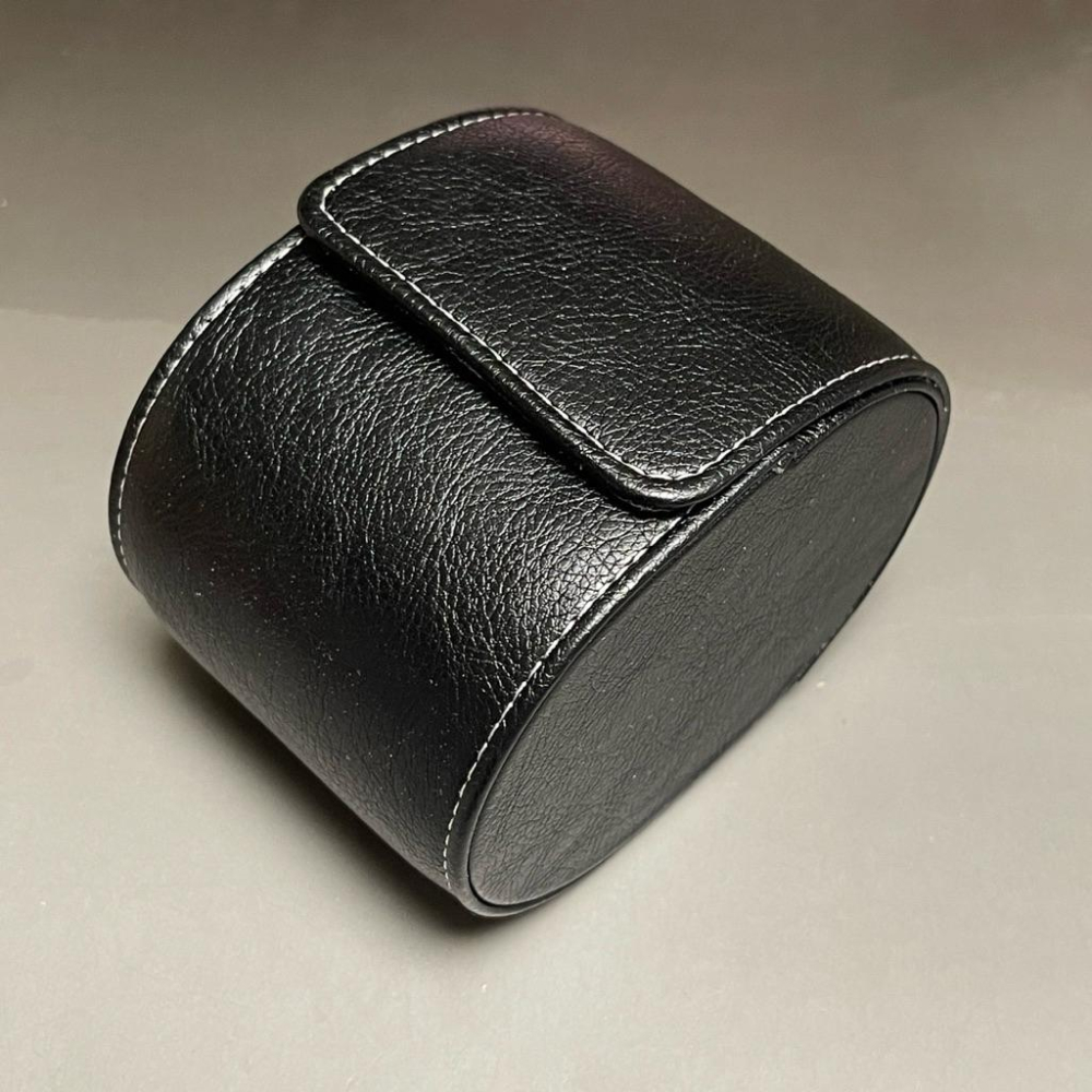 單支裝圓型快扣式旅行錶盒 收納皮錶盒 保護錶盒  PU皮錶盒  合成皮旅行錶盒-細節圖6