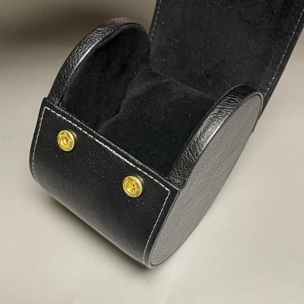 單支裝圓型快扣式旅行錶盒 收納皮錶盒 保護錶盒  PU皮錶盒  合成皮旅行錶盒-細節圖7