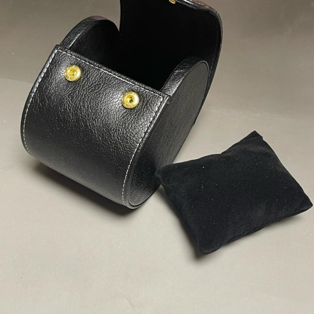 單支裝圓型快扣式旅行錶盒 收納皮錶盒 保護錶盒  PU皮錶盒  合成皮旅行錶盒-細節圖8