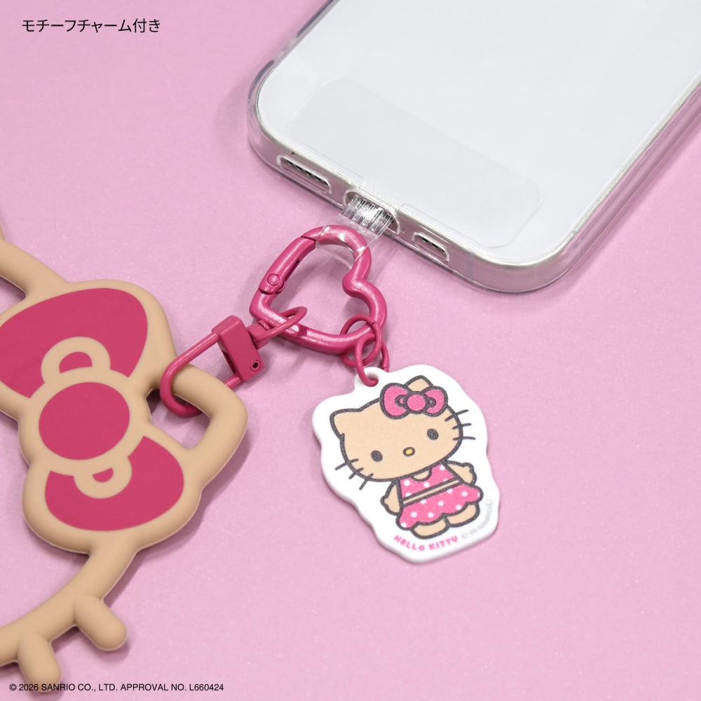 日本代購 MultiRing 烤焦曬黑Kitty大頭矽膠手機防摔手環 手機掛繩掛環 矽膠手機環 墊片 凱蒂-細節圖4