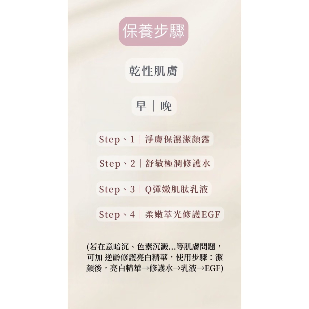 𝘜𝘓𝘐𝘓𝘠 舒敏極潤修護4件組｜潔顏露＋修護水＋肌肽乳液＋EGF精華｜乾性肌 敏感肌 專用-細節圖2