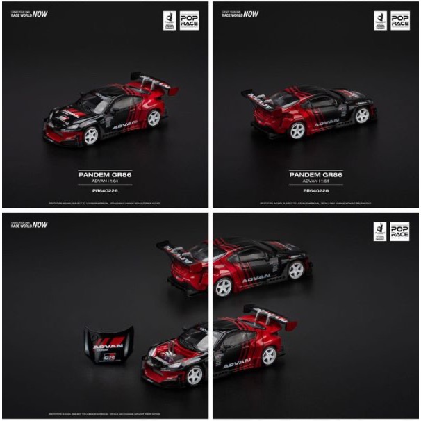 POP RACE 1/64 豐田 TOYOTA PANDEM GR86 - ADVAN-細節圖4