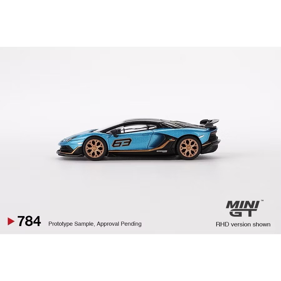 MINI GT #784 Lamborghini Aventador SVJ 63 Blu Aegir-細節圖4
