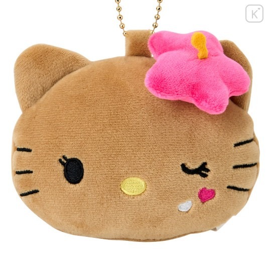 (現貨)日本 Sanrio 三麗鷗 Hello Kitty 黑皮 大頭 眨眼 隨身鏡 GD同款 粉色 花花 吊飾 掛飾-細節圖2