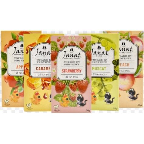 [有貨]法國 Janat 普羅旺斯系列 蘋果紅茶 焦糖紅茶 葡萄紅茶 草莓紅茶 水蜜桃紅茶 茶包盒裝 25入 水果茶-細節圖2