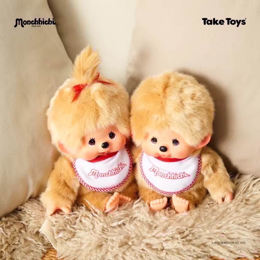 「全新現貨/可直接下單」⚠️站姿 金毛、經典 M尺寸 夢奇奇公仔 Monchhichi-細節圖2