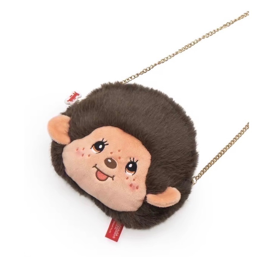 「現貨/直接下單」夢奇奇Monchhichi 大頭斜背包-細節圖5