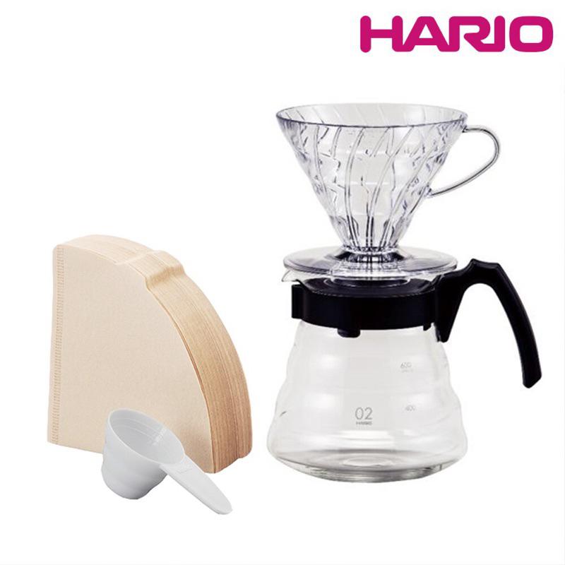 日本製 HARIO V60  雲朵壺 手沖組 高CP值 濾杯 玻璃壺 濾紙VCND-02B-TW 咖啡沖泡組 手沖咖啡-細節圖2