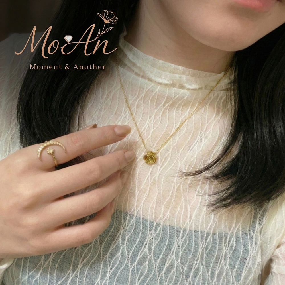 Mo&An飾品✨ [316L鈦鋼]玫瑰香頌－吊墜項鏈 CK-01【台灣現貨】-細節圖3