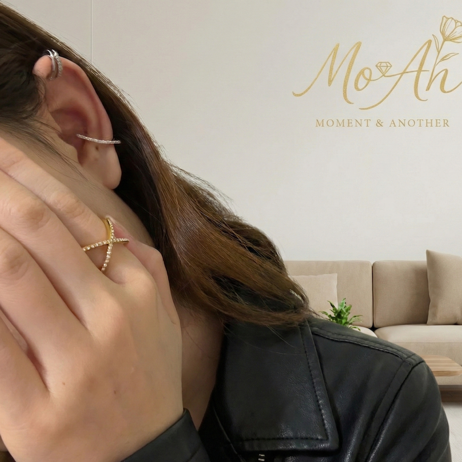 Mo&An飾品✨ [316L鈦鋼]交織之間-個性戒子 RI-03【台灣現貨】-細節圖3