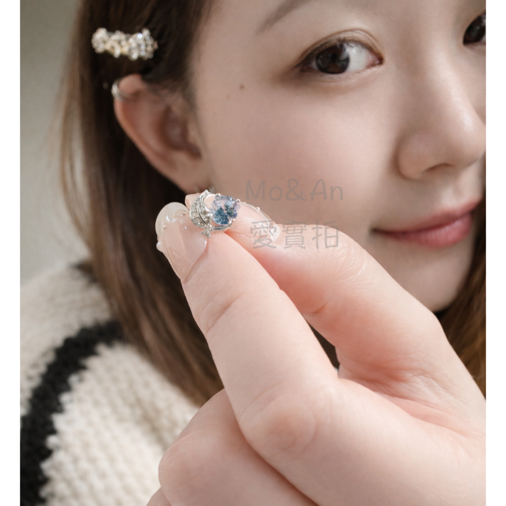 Mo&An飾品✨ 成實－碎鑽橄欖葉耳針 NE-04【台灣現貨】-細節圖3