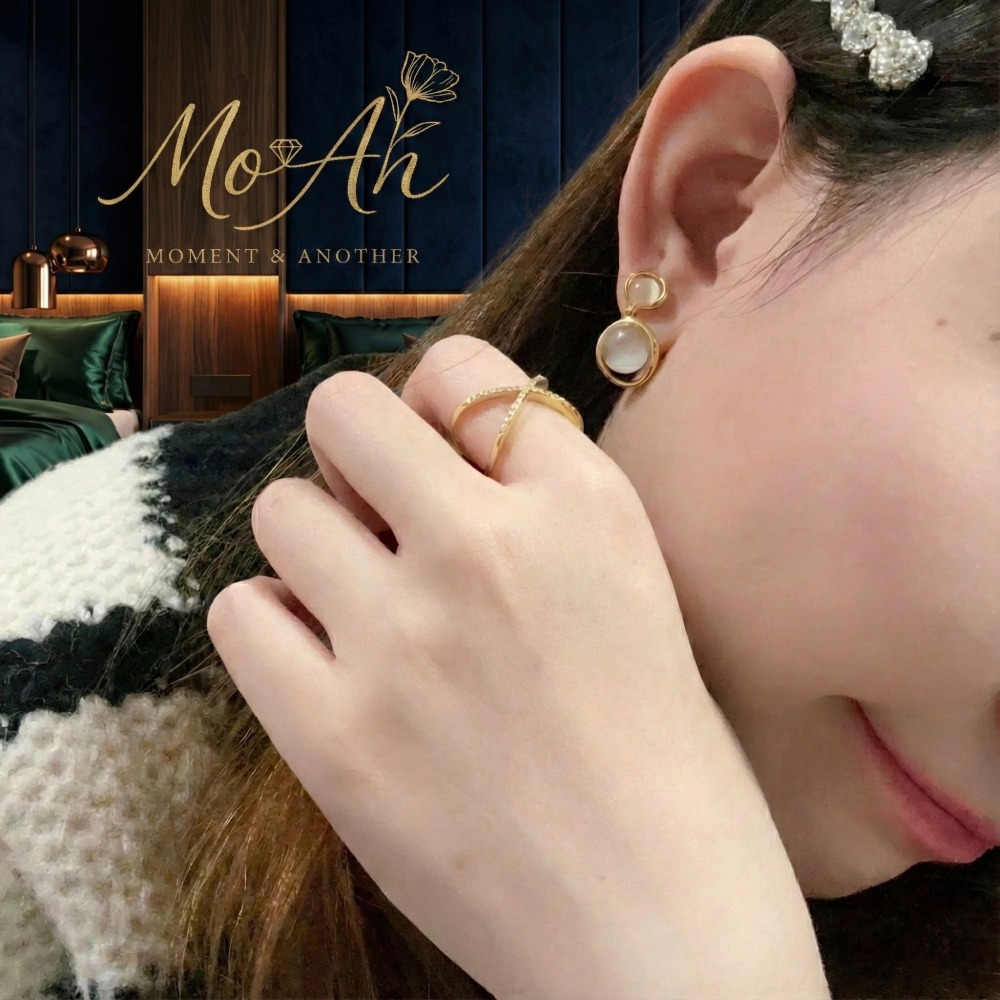 Mo&An飾品✨Mo&An飾品 輕奢貓眼石耳夾 CL-04【台灣現貨】-細節圖3