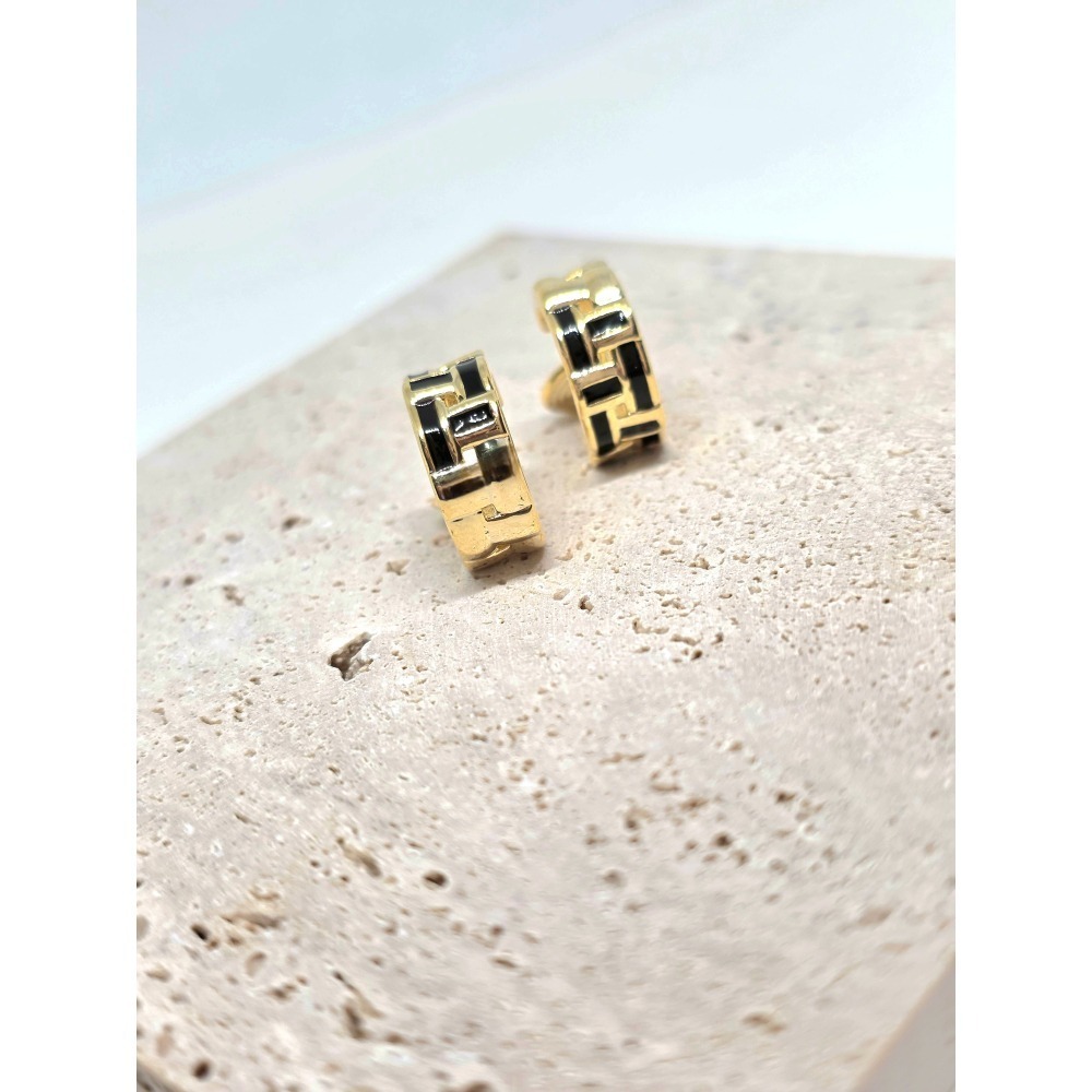 Mo&An飾品✨織影－復古格紋耳夾 CL-05【台灣現貨】-細節圖2