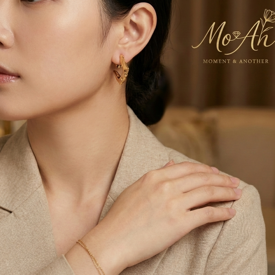 Mo&An飾品✨未完輪廓－金色菱形耳夾 CL-06【台灣現貨】-細節圖3