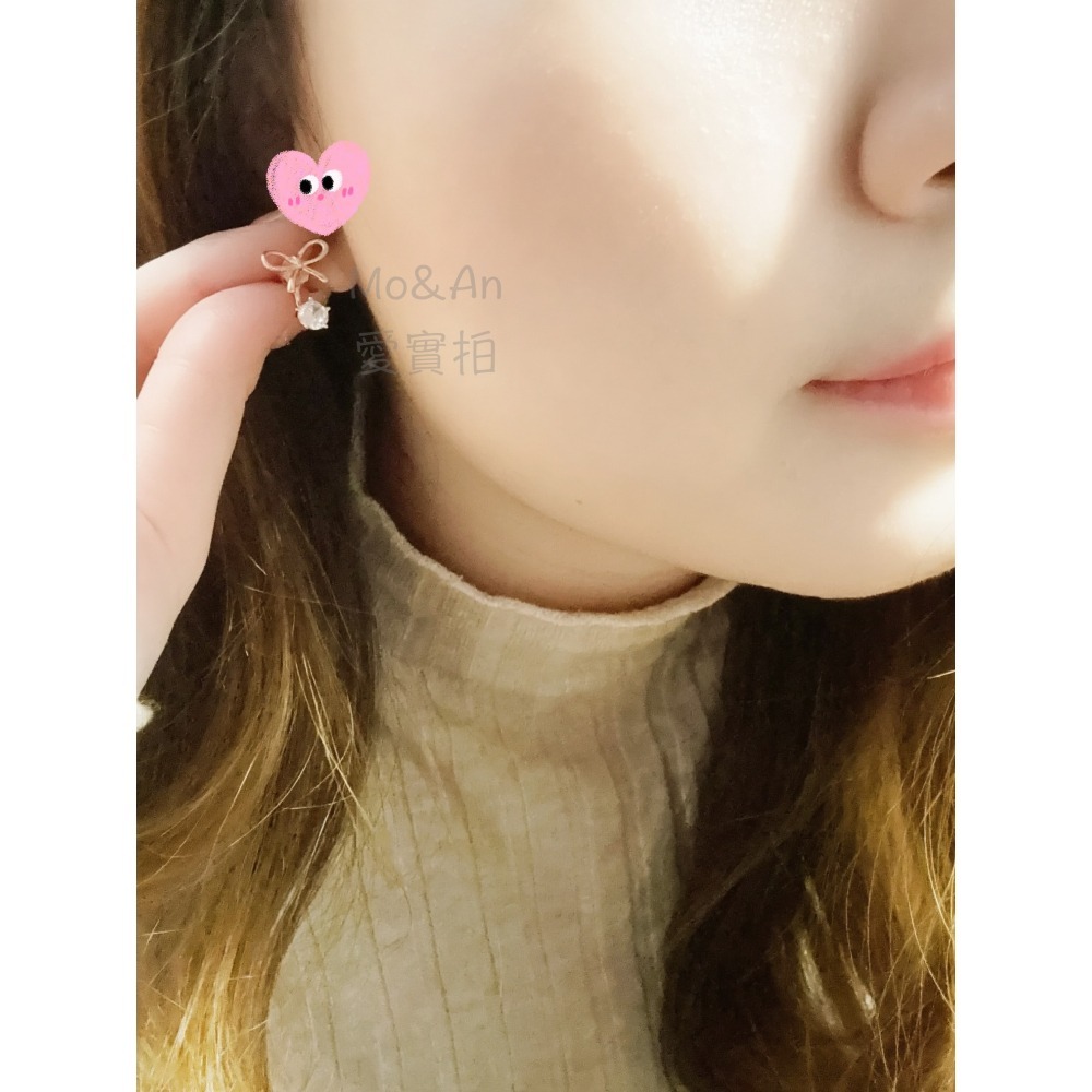Mo&An飾品✨[925銀針] 繫光－玫瑰金蝴蝶結耳釘 NE-06【台灣現貨】-細節圖4