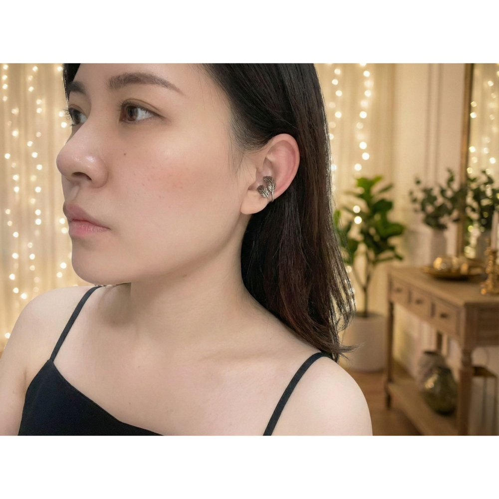 Mo&An飾品✨ 暮光之羽－復古羽毛耳夾  CU-02【台灣現貨】-細節圖3