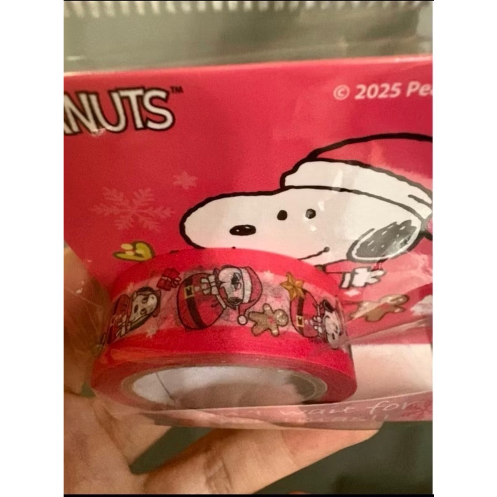 2025聖誕限定  Olaf歐拉夫娃娃 紙膠帶 plaza限定史奴比拐杖糖吊飾-細節圖3