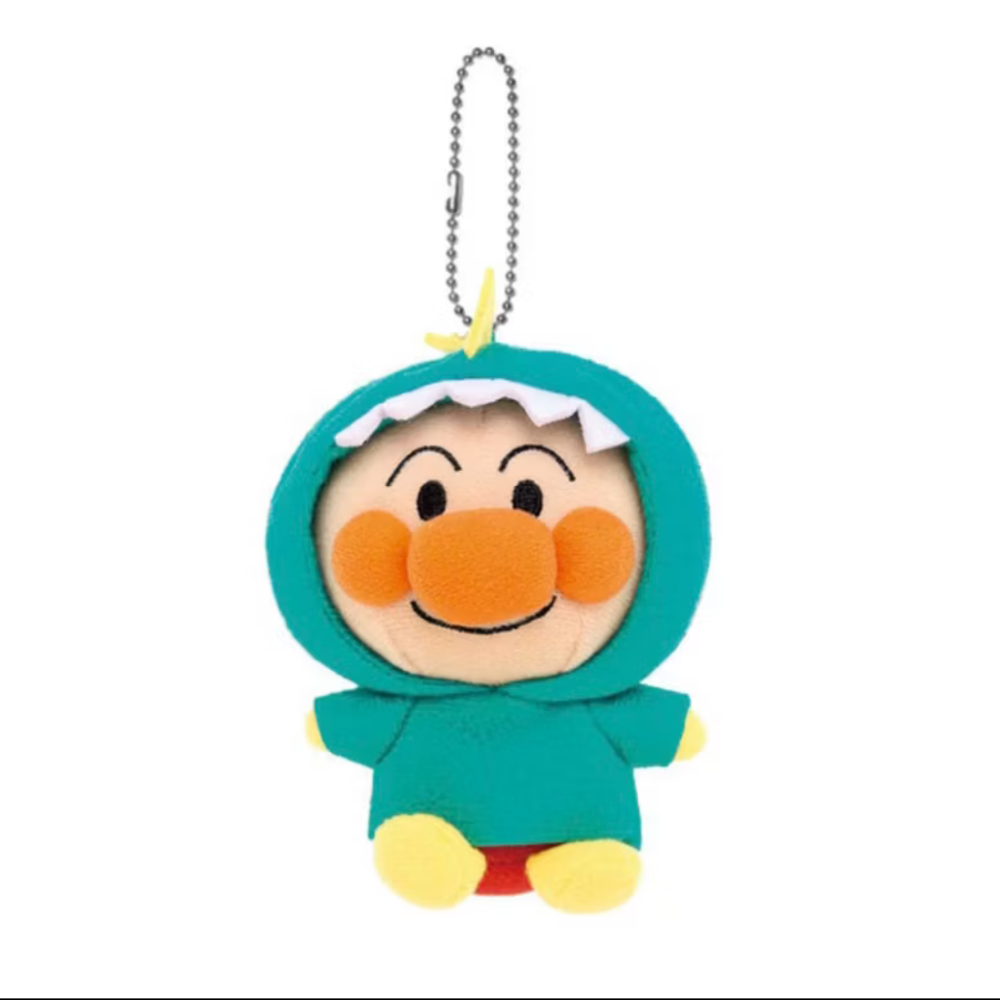 現貨 麵包超人博物館限定 全新 麵包超人寶寶 恐龍變裝 細菌人紅精靈娃娃吊飾-細節圖2