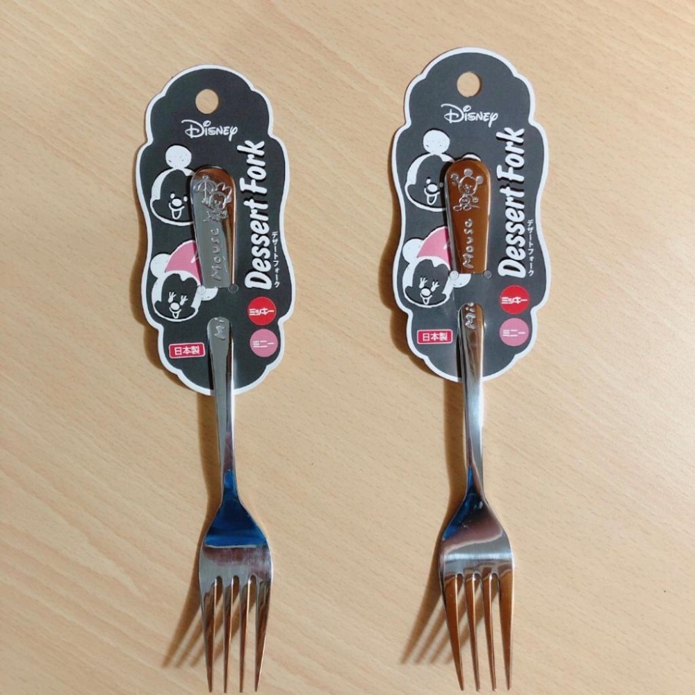 日本製 ECHO Disney 迪士尼 Q版 米奇 米妮 餐叉 點心叉 17.8cm-細節圖2