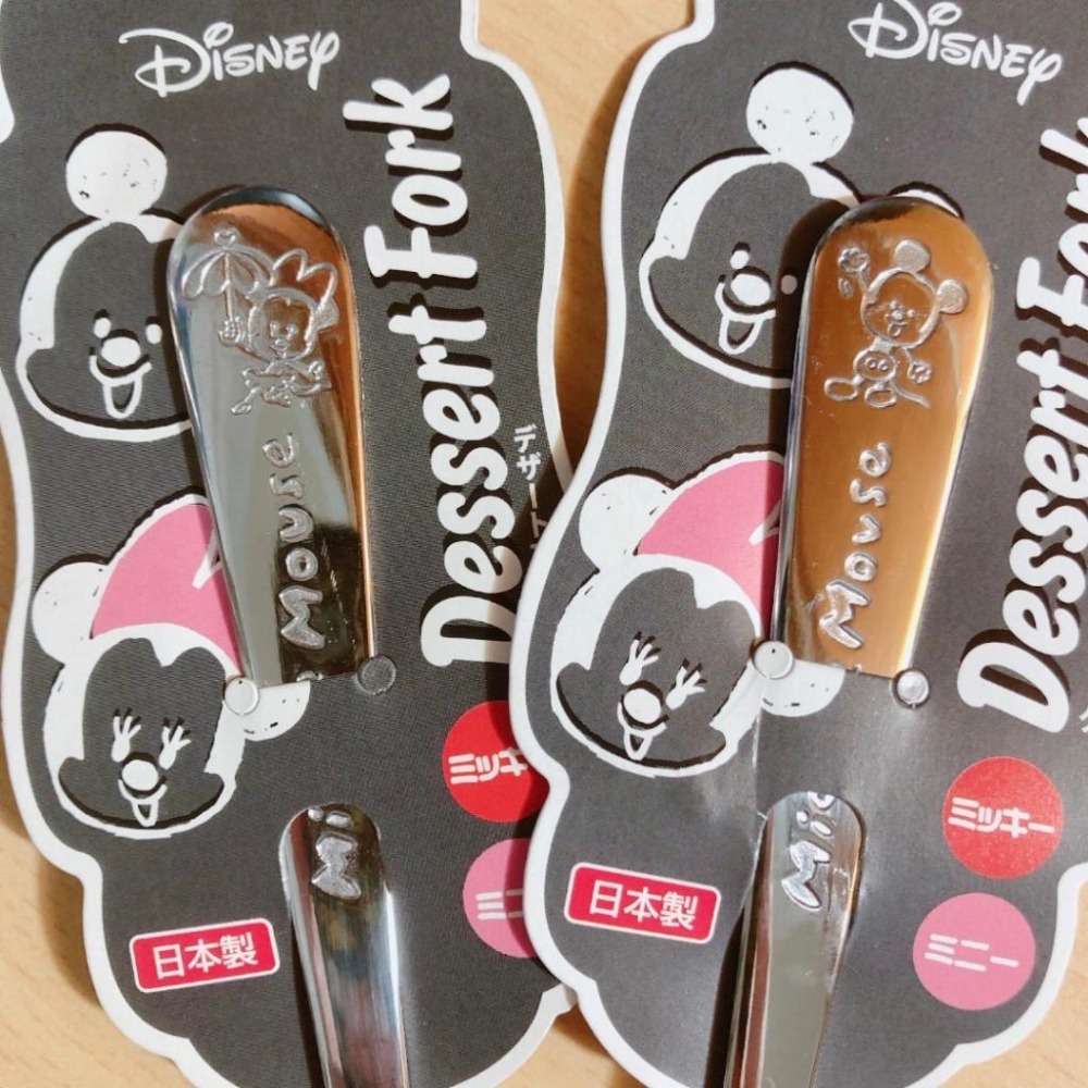 日本製 ECHO Disney 迪士尼 Q版 米奇 米妮 餐叉 點心叉 17.8cm-細節圖3