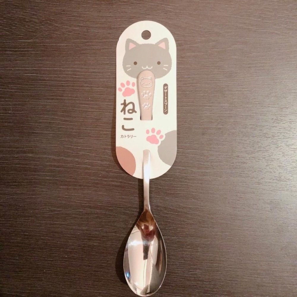 現貨 日本製  ECHO 貓咪餐具 甜點匙 甜點叉 茶匙 蛋糕叉-細節圖4