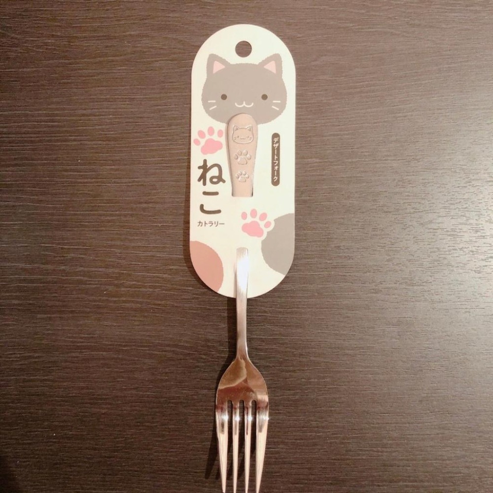 現貨 日本製  ECHO 貓咪餐具 甜點匙 甜點叉 茶匙 蛋糕叉-細節圖5