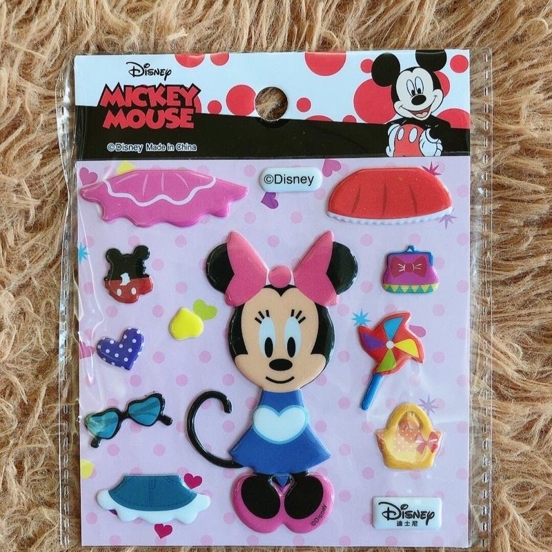 日本 迪士尼 換衣貼紙 小貼紙 米奇 米妮 唐老鴨 黛妃 小熊維尼 史迪奇-細節圖3